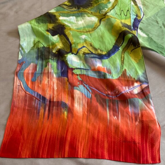 Cynthia Rowley 100% Silk Multicolor Abstract Art-Inspired Scarf NWT - Picture 2 of 8